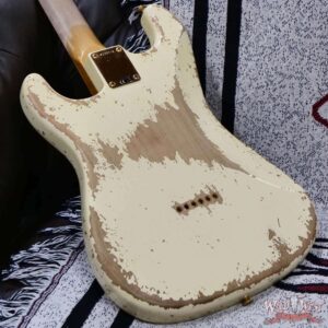 Fender Custom Shop Wild West Guitars 25th Anniversary 1960 Stratocaster Hardtail Madagascar Rosewood Fretboard Heavy Relic Vinatge White 6.95 LBS - Image 12