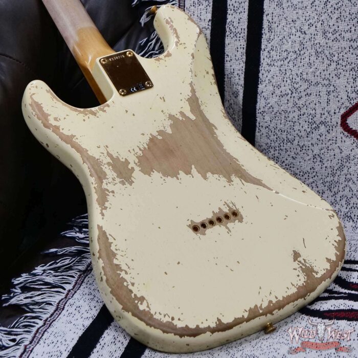 Fender Custom Shop Wild West Guitars 25th Anniversary 1960 Stratocaster Hardtail Madagascar Rosewood Fretboard Heavy Relic Vinatge White 6.95 LBS - Image 12