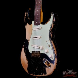 Fender Custom Shop Wild West Guitars 25th Anniversary 1960 Stratocaster Hardtail Madagascar Rosewood Fretboard Heavy Relic Black 7.15 LBS - Image 2