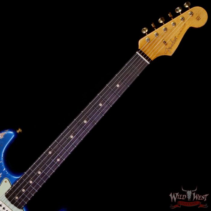 Fender Custom Shop Wild West Guitars 25th Anniversary 1960 Stratocaster Hardtail Madagascar Rosewood Fretboard Heavy Relic Lake Placid Blue 7.15 LBS - Image 4