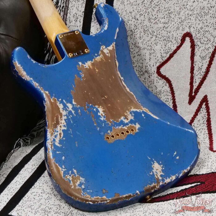 Fender Custom Shop Wild West Guitars 25th Anniversary 1960 Stratocaster Hardtail Madagascar Rosewood Fretboard Heavy Relic Lake Placid Blue 7.15 LBS - Image 13