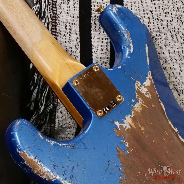 Fender Custom Shop Wild West Guitars 25th Anniversary 1960 Stratocaster Hardtail Madagascar Rosewood Fretboard Heavy Relic Lake Placid Blue 7.15 LBS - Image 14