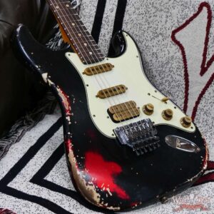 Fender Custom Shop Wild West Black Lightning Stratocaster HSS Floyd Rose Rosewood Board 22 Frets Heavy Relic Candy Apple Red 8.15 LBS - Image 8