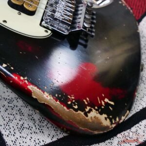 Fender Custom Shop Wild West Black Lightning Stratocaster HSS Floyd Rose Rosewood Board 22 Frets Heavy Relic Candy Apple Red 8.15 LBS - Image 9