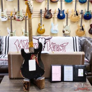 Fender Custom Shop Wild West Black Lightning Stratocaster HSS Floyd Rose Rosewood Board 22 Frets Heavy Relic Candy Apple Red 8.15 LBS - Image 10