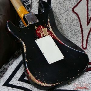 Fender Custom Shop Wild West Black Lightning Stratocaster HSS Floyd Rose Rosewood Board 22 Frets Heavy Relic Candy Apple Red 8.15 LBS - Image 12
