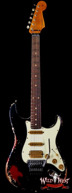 Fender Custom Shop Wild West Black Lightning Stratocaster HSS Floyd Rose Rosewood Board 22 Frets Heavy Relic Candy Apple Red 8.15 LBS
