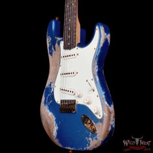 Fender Custom Shop Wild West Guitars 25th Anniversary 1960 Stratocaster Hardtail Madagascar Rosewood Fretboard Heavy Relic Lake Placid Blue 7.15 lbs - Image 2