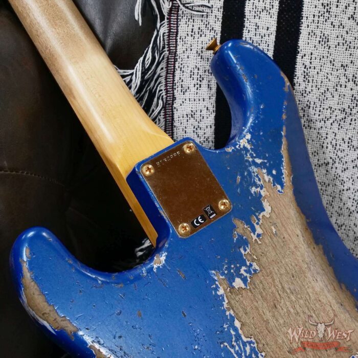 Fender Custom Shop Wild West Guitars 25th Anniversary 1960 Stratocaster Hardtail Madagascar Rosewood Fretboard Heavy Relic Lake Placid Blue 7.15 lbs - Image 14