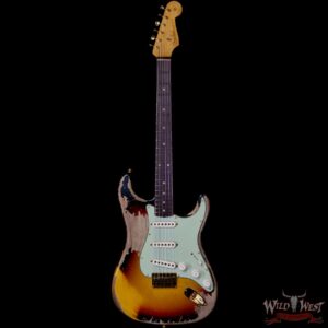 Fender Custom Shop Wild West Guitars 25th Anniversary 1960 Stratocaster Hardtail Madagascar Rosewood Fingerboard Heavy Relic 3 Tone Sunburst 7.10 LBS - Image 3