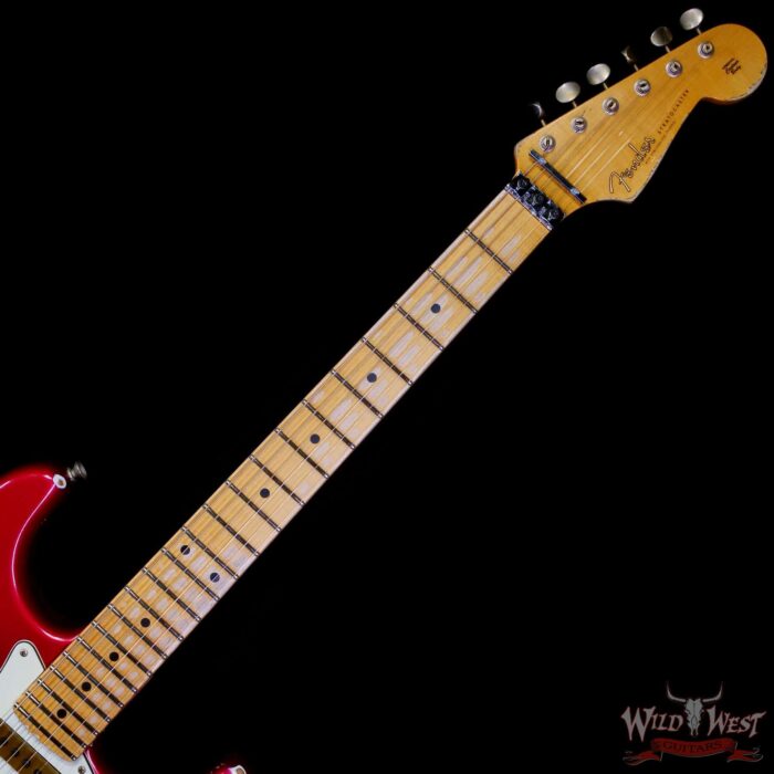 Fender Custom Shop Wild West Pink Lightning Stratocaster HSS Floyd Rose Maple Board 22 Frets Heavy Relic Lipstick Pink Metallic 8.05 LBS - Image 4