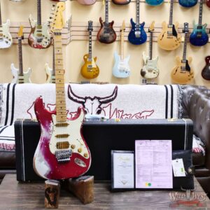 Fender Custom Shop Wild West Pink Lightning Stratocaster HSS Floyd Rose Maple Board 22 Frets Heavy Relic Lipstick Pink Metallic 8.05 LBS - Image 6