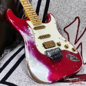 Fender Custom Shop Wild West Pink Lightning Stratocaster HSS Floyd Rose Maple Board 22 Frets Heavy Relic Lipstick Pink Metallic 8.05 LBS - Image 8
