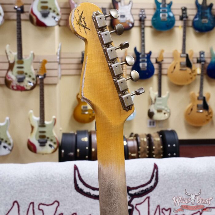 Fender Custom Shop Wild West Pink Lightning Stratocaster HSS Floyd Rose Maple Board 22 Frets Heavy Relic Lipstick Pink Metallic 8.05 LBS - Image 12