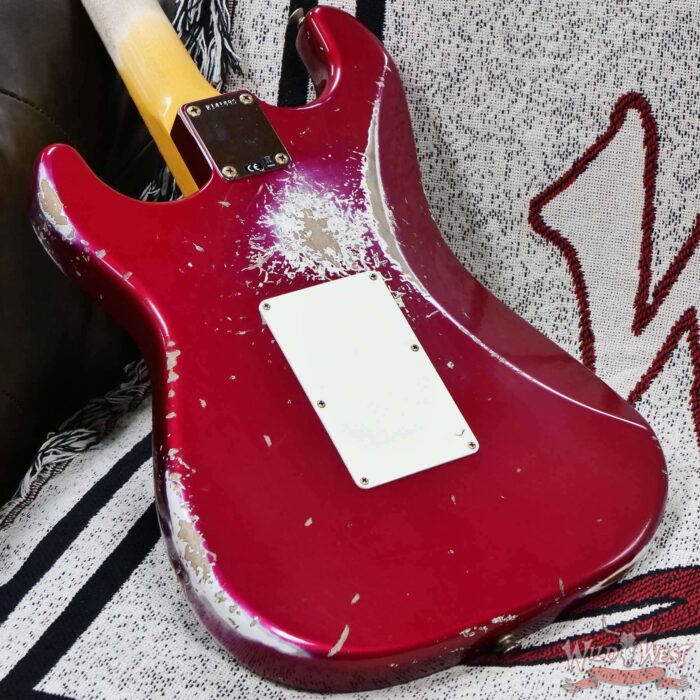 Fender Custom Shop Wild West Pink Lightning Stratocaster HSS Floyd Rose Maple Board 22 Frets Heavy Relic Lipstick Pink Metallic 8.05 LBS - Image 13