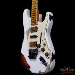 Fender Custom Shop Wild West White Lightning Stratocaster Floyd Rose HSH Maple Fingerboard 22 Frets Heavy Relic 2 Tone Sunburst 8.00 lbs - Image 2