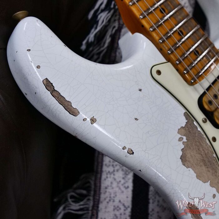 Fender Custom Shop Wild West White Lightning Stratocaster Floyd Rose HSH Maple Fingerboard 22 Frets Heavy Relic 2 Tone Sunburst 8.00 lbs - Image 9
