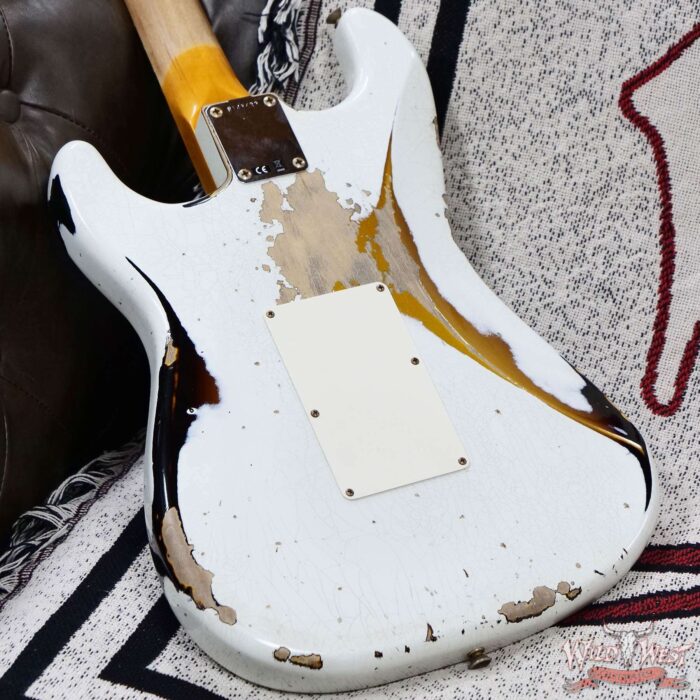 Fender Custom Shop Wild West White Lightning Stratocaster Floyd Rose HSH Maple Fingerboard 22 Frets Heavy Relic 2 Tone Sunburst 8.00 lbs - Image 12