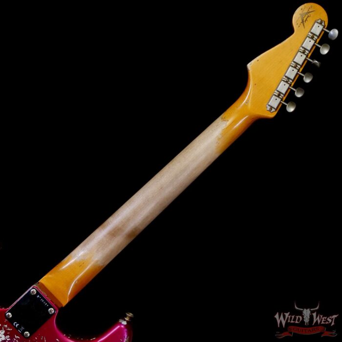 Fender Custom Shop Wild West Pink Lightning Stratocaster Floyd Rose HSH Rosewood Fingerboard 22 Frets Heavy Relic Lipstick Pink Metallic 7.95 lbs - Image 5