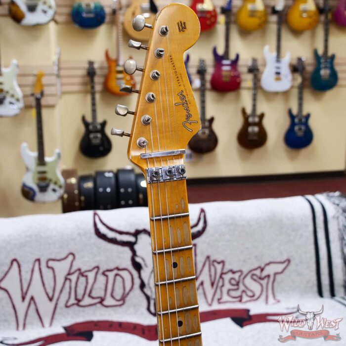 Fender Custom Shop Wild West Pink Lightning Stratocaster Floyd Rose HSH Maple Fingerboard 22 Frets Heavy Relic Lipstick Pink Metallic 8.00 lbs - Image 7