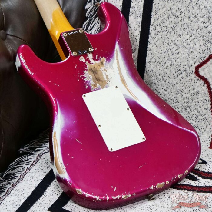Fender Custom Shop Wild West Pink Lightning Stratocaster Floyd Rose HSH Maple Fingerboard 22 Frets Heavy Relic Lipstick Pink Metallic 8.00 lbs - Image 12