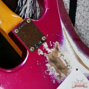 Fender Custom Shop Wild West Pink Lightning Stratocaster Floyd Rose HSH Maple Fingerboard 22 Frets Heavy Relic Lipstick Pink Metallic 8.00 lbs - Image 13