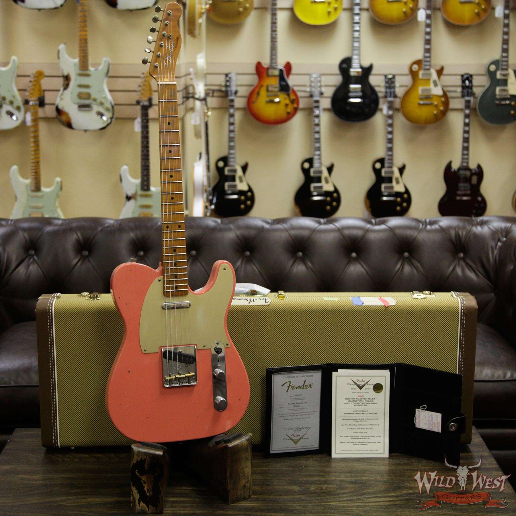 fendercs-roastedtele-r16440-d2__wwg.jpg Fender Custom Shop 2017 Summer Event Limited Red Hot Roasted Roasted Telecaster Journeyman Relic Tahitian Coral - Image 4
