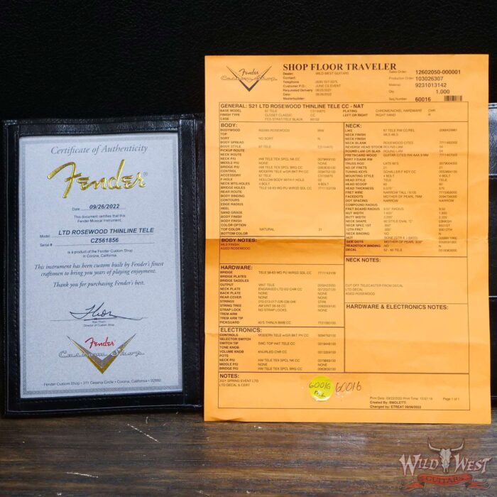 Fender Custom Shop Limited Edition Rosewod Telecaster Thinline Closet Classis Natural - Image 12