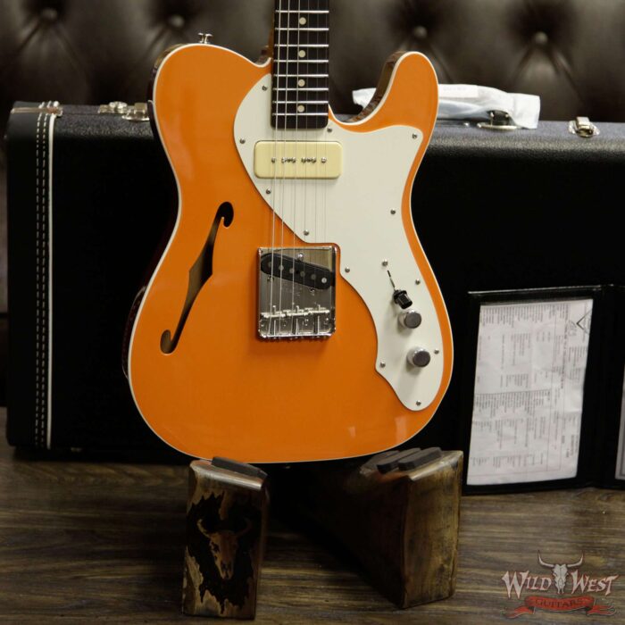 Fender Custom Shop Thinline Telecaster Deluxe NOS P-90 PU Fat Head Roasted Flame Neck Orange - Image 12