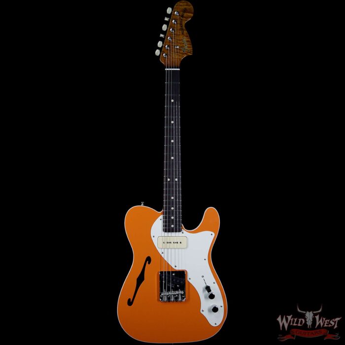 Fender Custom Shop Thinline Telecaster Deluxe NOS P-90 PU Fat Head Roasted Flame Neck Orange - Image 4