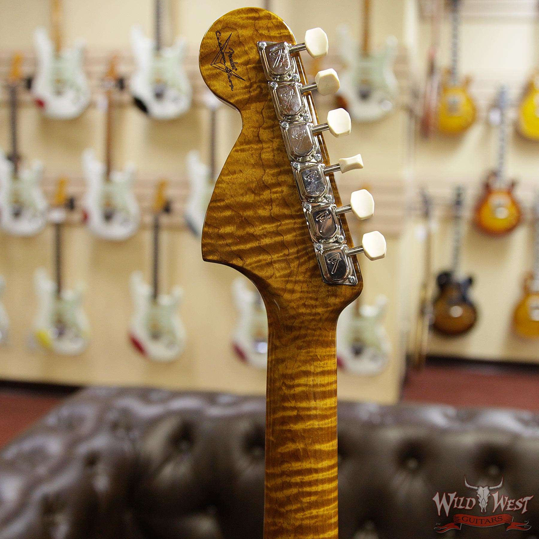 fendercs-thinlineteledlx-r97591-hb__wwg.jpg Fender Custom Shop Thinline Telecaster Deluxe NOS P-90 PU Fat Head Roasted Flame Neck Orange - Image 9