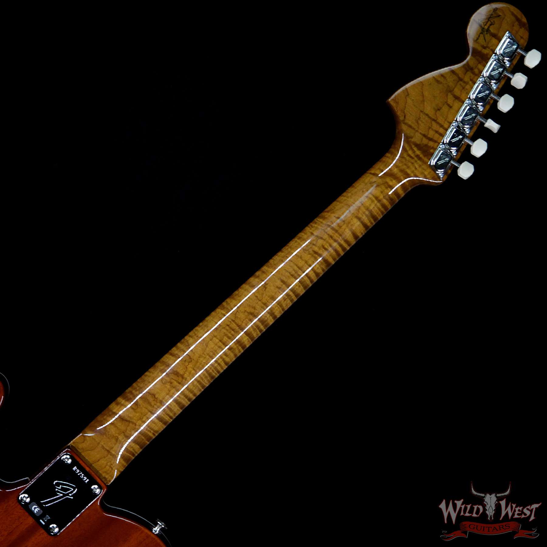 fendercs-thinlineteledlx-r97591-nb__wwg.jpg Fender Custom Shop Thinline Telecaster Deluxe NOS P-90 PU Fat Head Roasted Flame Neck Orange - Image 10