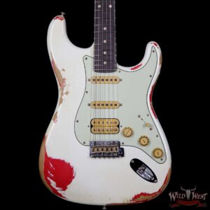 Fender Custom Shop White Lightning 2.0 HSS Stratocaster Heavy Relic Rosewood 22 Frets OWT over Torino Red - Image 3