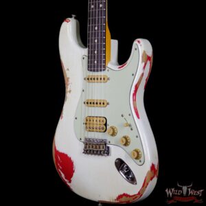 Fender Custom Shop White Lightning 2.0 HSS Stratocaster Heavy Relic Rosewood 22 Frets OWT over Torino Red - Image 2