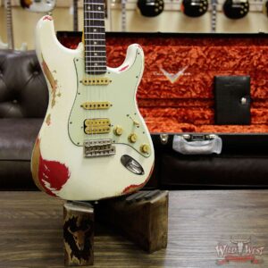 Fender Custom Shop White Lightning 2.0 HSS Stratocaster Heavy Relic Rosewood 22 Frets OWT over Torino Red - Image 13