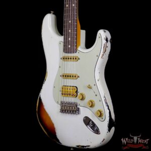 Fender Custom Shop White Lightning 2.0 Stratocaster Heavy Relic HSS 22 Frets Rosewood Board 3 Tone Sunburst - Image 2