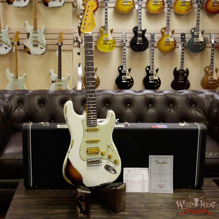 Fender Custom Shop White Lightning 2.0 Stratocaster Heavy Relic HSS 22 Frets Rosewood Board 3 Tone Sunburst - Image 11