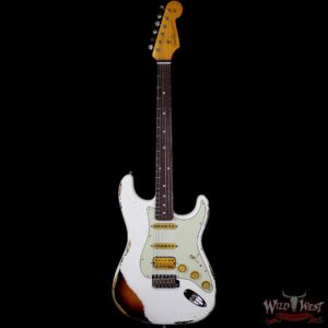 Fender Custom Shop White Lightning 2.0 Stratocaster Heavy Relic HSS 22 Frets Rosewood Board 3 Tone Sunburst - Image 4