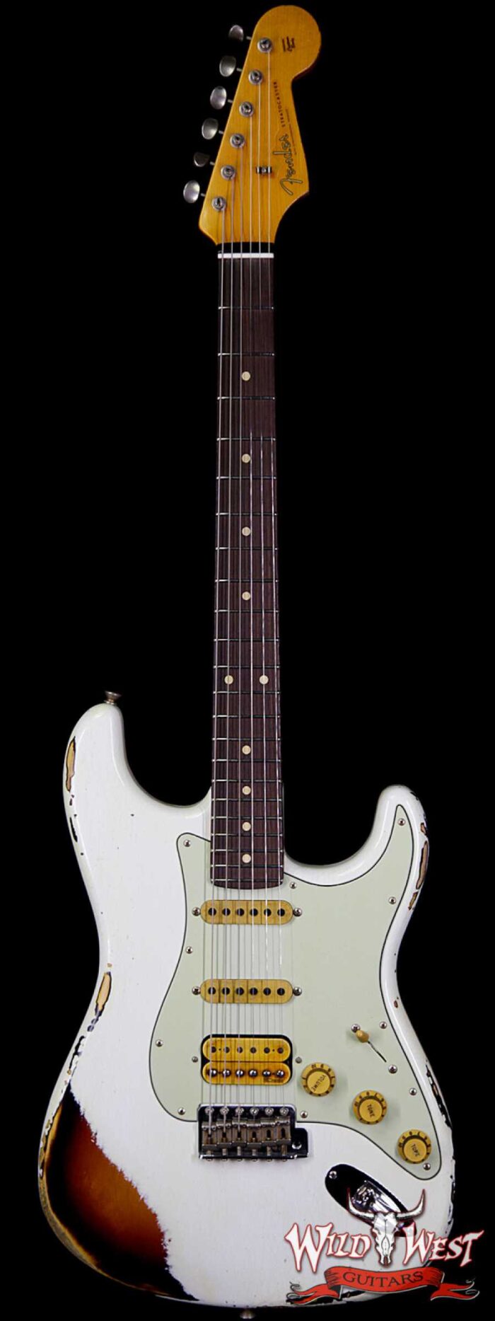 Fender Custom Shop White Lightning 2.0 Stratocaster Heavy Relic HSS 22 Frets Rosewood Board 3 Tone Sunburst - Image 1