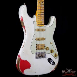 Fender Custom Shop White Lightning 2.0 HSS Stratocaster Heavy Relic Maple Board 21 Frets Torino Red - Image 4