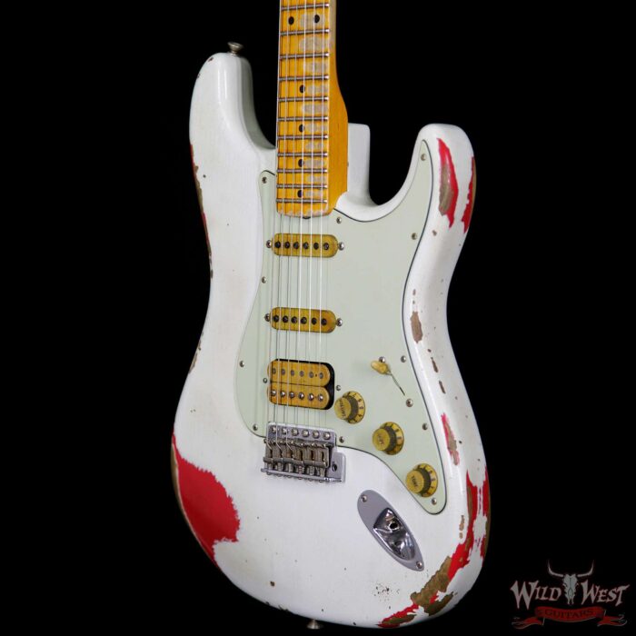 Fender Custom Shop White Lightning 2.0 HSS Stratocaster Heavy Relic Maple Board 21 Frets Torino Red - Image 2