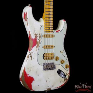 Fender Custom Shop White Lightning 2.0 HSS Stratocaster Heavy Relic Maple Board 22 Frets Torino Red - Image 4