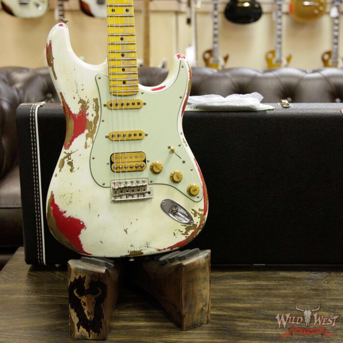 Fender Custom Shop White Lightning 2.0 HSS Stratocaster Heavy Relic Maple Board 22 Frets Torino Red - Image 13