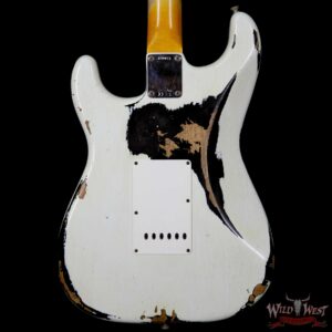 Fender Custom Shop White Lightning 2.0 Stratocaster Heavy Relic HSS 21 Frets OWT over Aged Black - Image 7