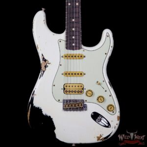 Fender Custom Shop White Lightning 2.0 Stratocaster Heavy Relic HSS 21 Frets OWT over Aged Black - Image 3