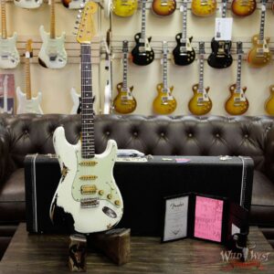 Fender Custom Shop White Lightning 2.0 Stratocaster Heavy Relic HSS 21 Frets OWT over Aged Black - Image 12