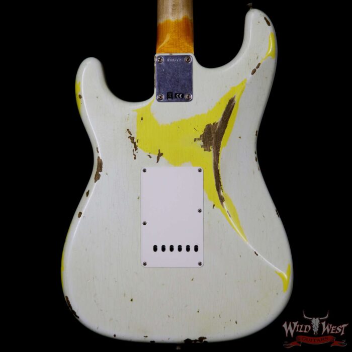 Fender Custom Shop White Lightning 2.0 Stratocaster Rosewood Board 21 Frets OWT over Graffiti Yellow - Image 7