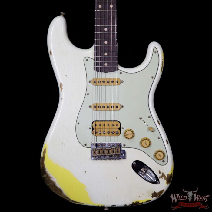 Fender Custom Shop White Lightning 2.0 Stratocaster Rosewood Board 21 Frets OWT over Graffiti Yellow - Image 3