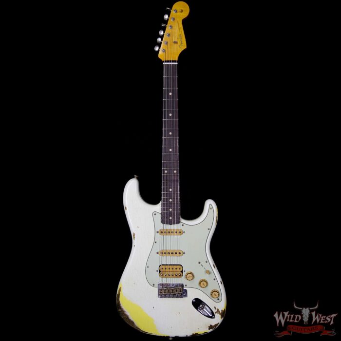 Fender Custom Shop White Lightning 2.0 Stratocaster Rosewood Board 21 Frets OWT over Graffiti Yellow - Image 5