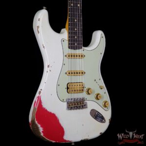 Fender Custom Shop White Lightning 2.0 HSS Stratocaster Heavy Relic Rosewood 21 Frets Torino Red - Image 4